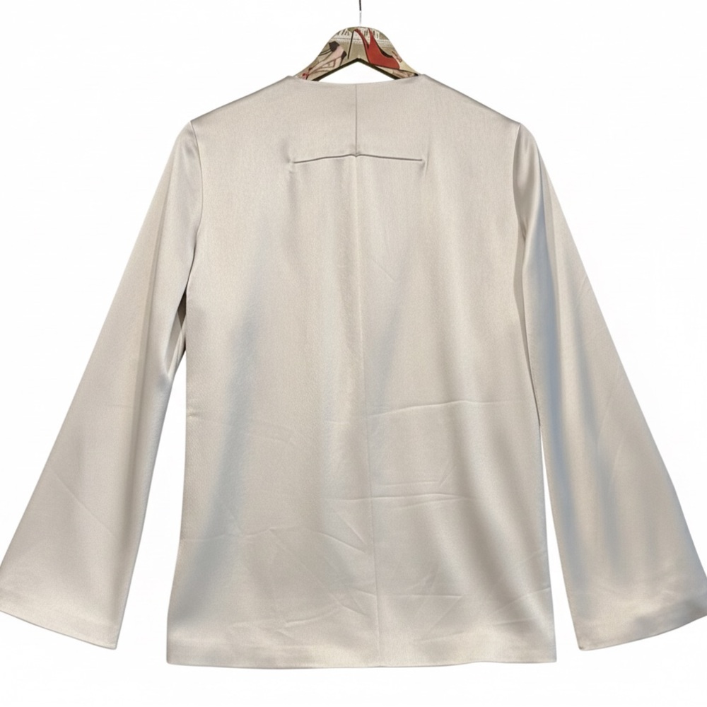 NWT Galvan London Platinum Silk Bell Sleeve Jacket Bridal Quiet Luxury‎ Luxe 8 - Picture 8 of 13